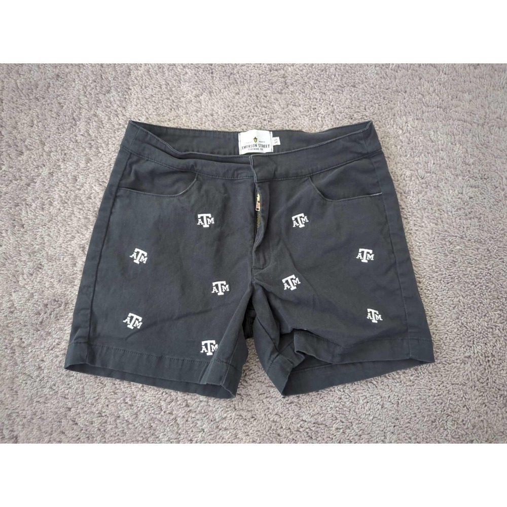 Texas A&M Aggies Shorts XS NCAA Emerson Street Black Allover Embroidered Logo